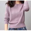 PK18ST070 Wellenmuster 100% Merinowolle Pullover für Frauen